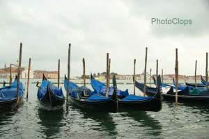 Gondolas Moored At Piazzeta San Marco
