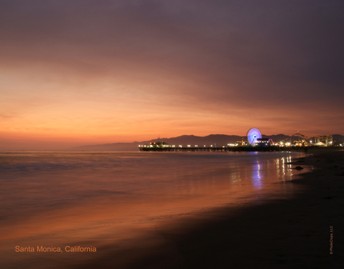 2010 Santa Monica Pier At Dusk Wall Calendar